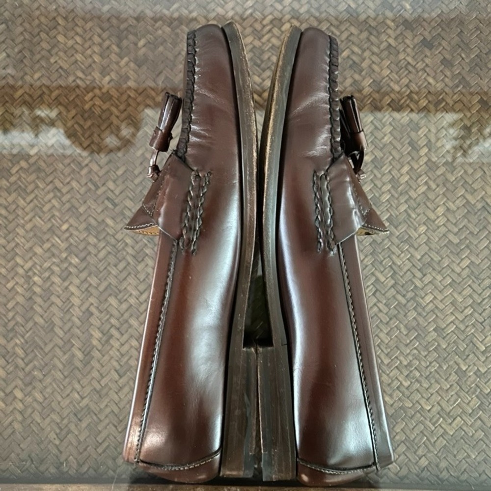 Cole Haan Men's 9.5D Pinch Tassel Leather Loafers Shoes Burgundy Preppy Classic - Picture 6 of 16